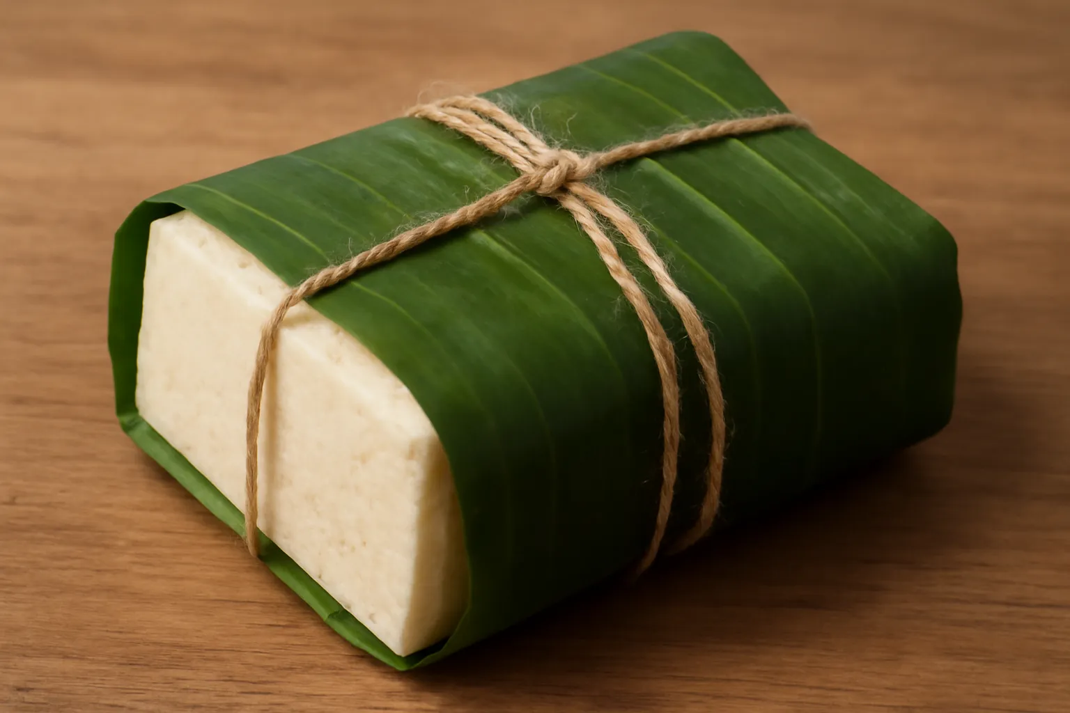 Đòn chả lụa chay gói lá chuối buộc dây